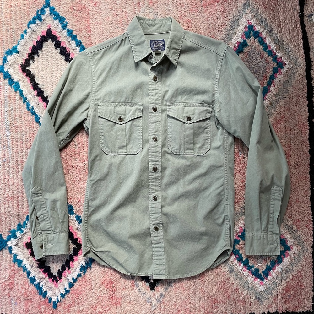 J.Crew Sporting Goods XS Army Green Button Down Field Shirt
